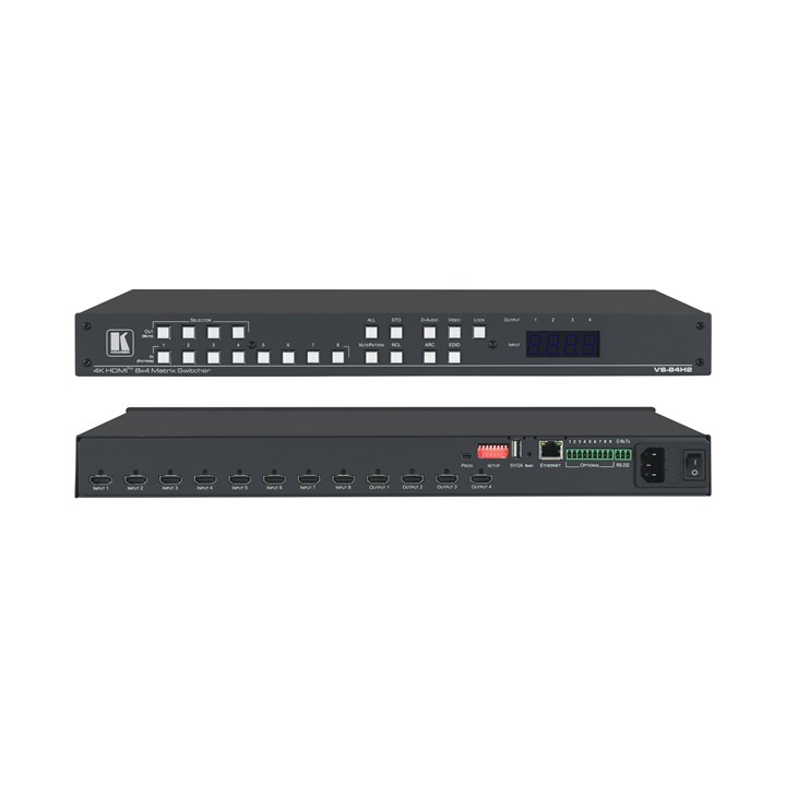 Kramer 8x8 4K HDR HDCP 2.2 Matrix Switcher with Digital Audio Routing (VS-88H2)