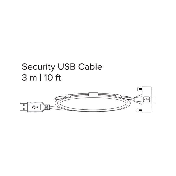 Poly (Polycom) VoxBox Cable - 3m/10ft, Type A to Micro USB, with torx screws and security loop