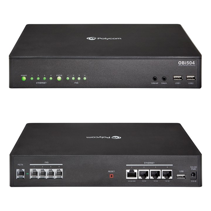 Poly (Polycom) / Obihai OBi504 Universal Voice Adapter for Enterprise, 4 FXS ports