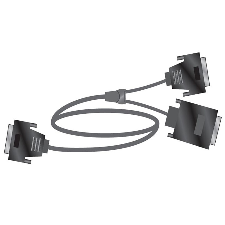 Poly (Polycom) Cable, 1 V.35 and RS-366 5' Serial Cable, HD-44M to 'Y' Winchester 34M  / RS-366 DB-25M,RoHS