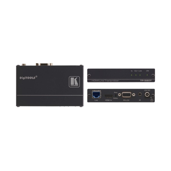 Kramer 4K60 4:2:0 HDMI HDCP 2.2 Transmitter with RS-232 & IR over Long-Reach HDBaseT (TP-580T)