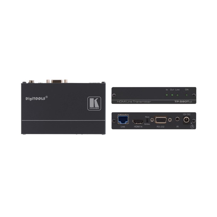Kramer 4K60 4:2:0 HDMI HDCP 2.2 Transmitter with RS-232 & IR over Extended-Reach HDBaseT (TP-580Txr)