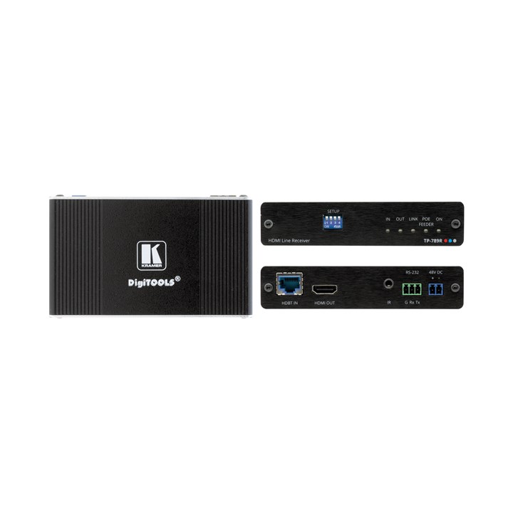 Kramer 4K60 4:2:0 HDMI Bidirectional PoE Receiver with RS-232 & IR over Long-Reach HDBaseT (TP-789R)