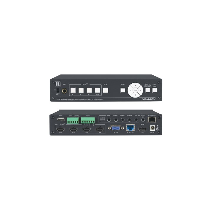 Kramer 18G 4K Presentation Switcher/Scaler with HDBaseT & HDMI Simultaneous Outputs (VP-440X)