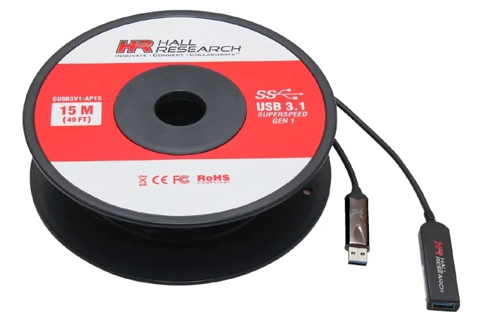 USB 3.0 Javelin™ Active Optical Plenum Cable with Regulated Power