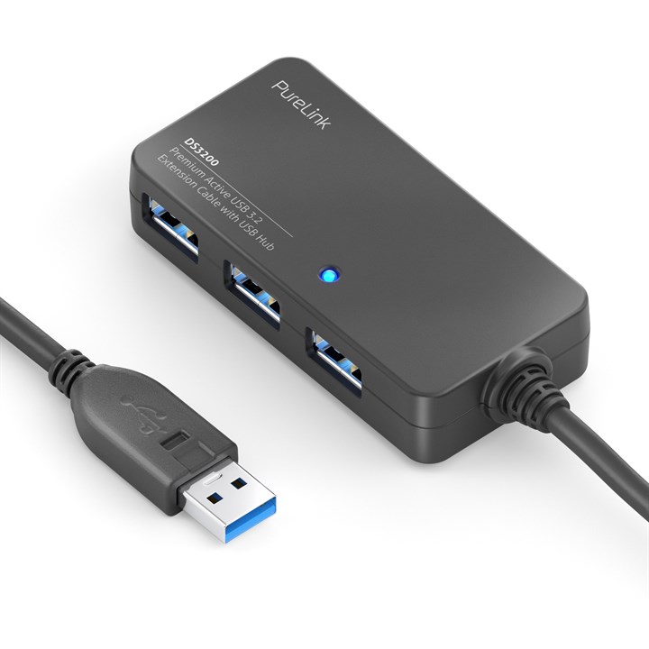 Data Series - USB 3.1 Gen.1 Active Extension with Hub - black - 5.00m