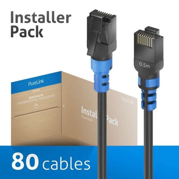 FlexInstall Patchcable Cat.6A UTP 0.50m - Installer Pack 80pcs