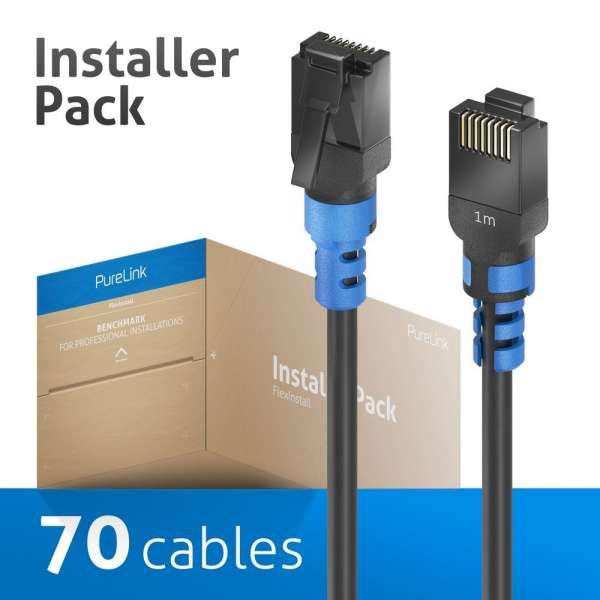 FlexInstall Patchcable Cat.6A UTP 1.00m - Installer Pack 70pcs