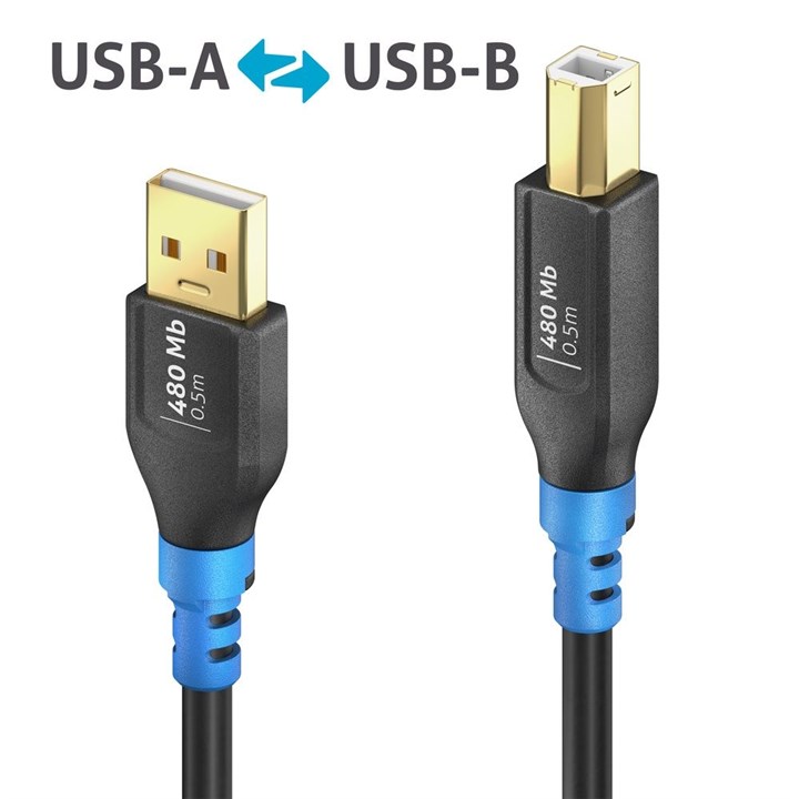 FlexInstall USB-A to USB-B Cable USB 2.0 480Mbps 0.50m