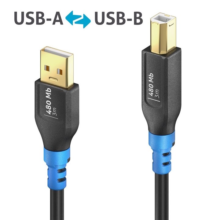 FlexInstall USB-A to USB-B Cable USB 2.0 480Mbps 3.00m