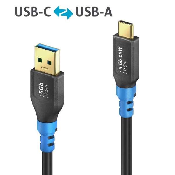 FlexInstall USB-C to USB-A Cable USB 3.0 5Gbps 0.50m