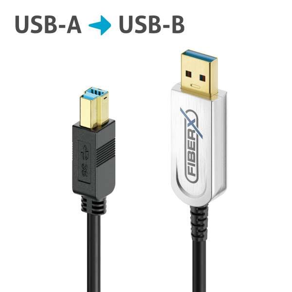 FiberX Series - USB 3.1 Fiber Optic cable - USB-A USB-B - 5m