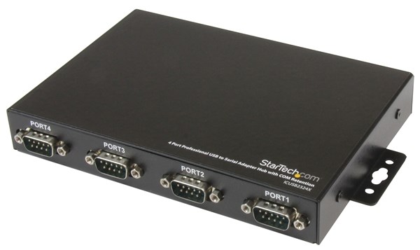StarTech 4-Port Wall Mountable USB to Serial Adapter Hub