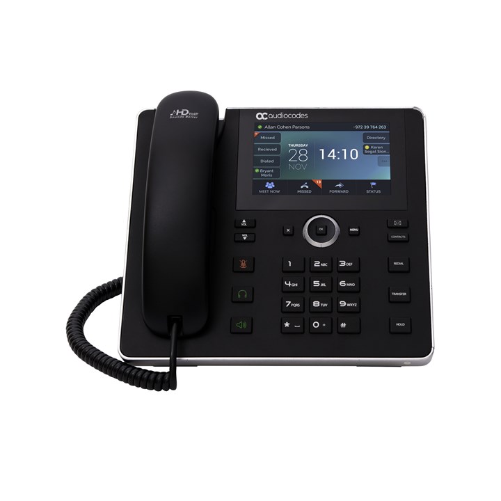 AudioCodes 450HD IP-Phone PoE GbE with an external power supply black
