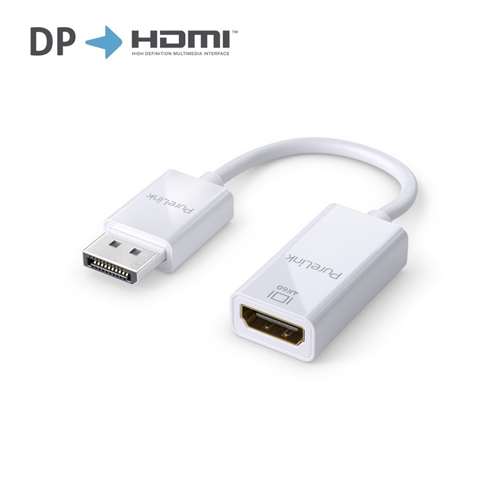 Premium Active 4K DisplayPort / HDMI Portsaver Adapter – White