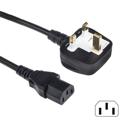 Misc Power Lead - 3pin IRE/UK Kettle / IEC C13 Mains / Plug