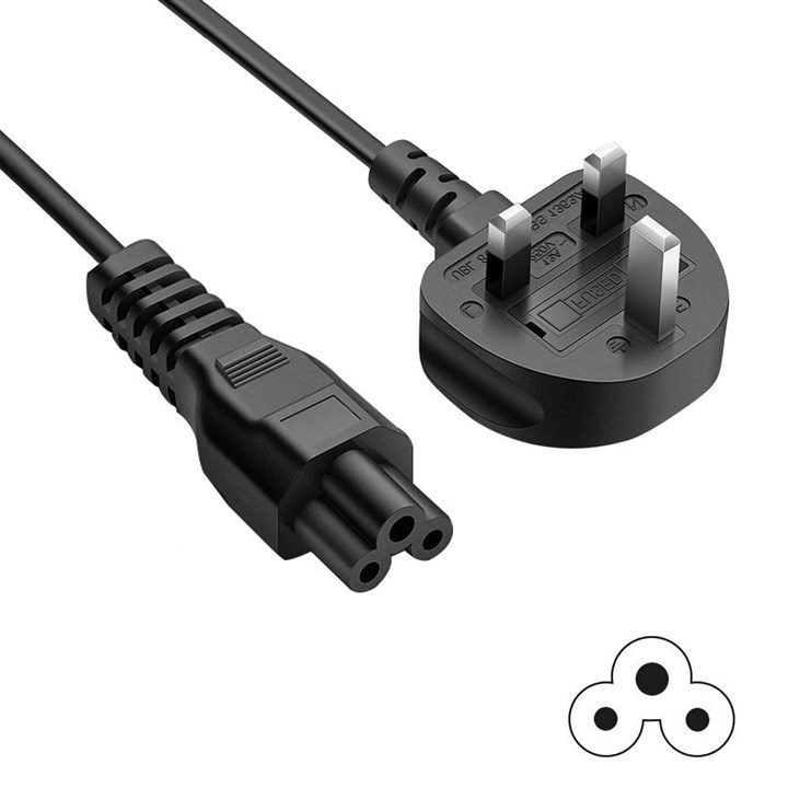 Misc Power Lead - 3pin IRE/UK Shamrock / Clover / IEC C5 Mains / Plug