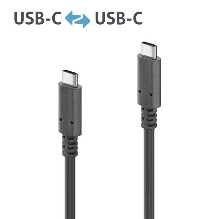 PureInstall 1,00m USB-C to USB-C Cabel + E-Mark - 3.1 Gen 2, 5A, 10Gbps