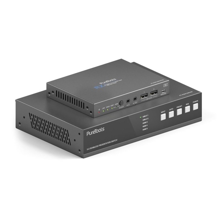 PureTools - 18Gbps USB-C KVM Switcher with Dante and Multiview