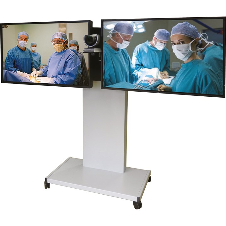 Unicol Rhobus Twin Screen Stand/Trolley  - 33-80" screens