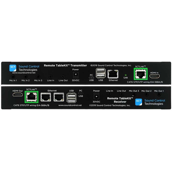 RemoteTable™ [1080p60 Content HDMI + USB-A(90Mbps) + Bi-Directional Audio + (3) Cisco Mic Inputs + Touch10 Control + 12V ]