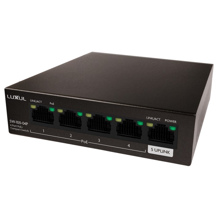 4 Port Gigabit PoE+ Switch w/Uplink (58W PoE+) (UK)