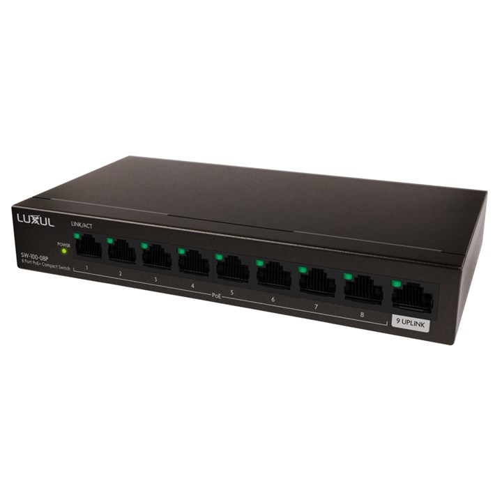 8 Port Gigabit PoE+ Switch w/Uplink (92W PoE+) (UK)