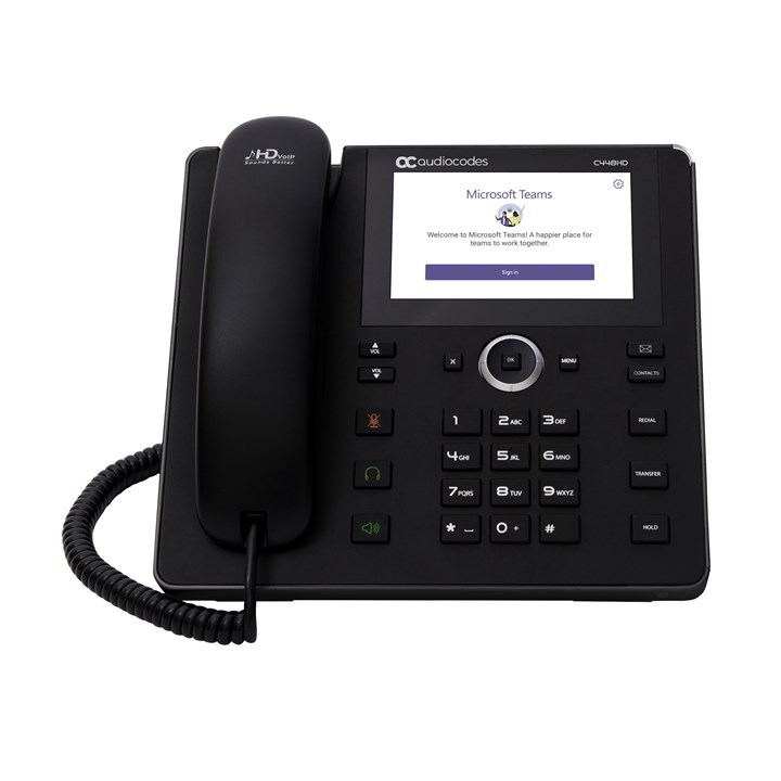 AudioCodes Teams C448HD IP-Phone PoE GbE black with an external power supply black