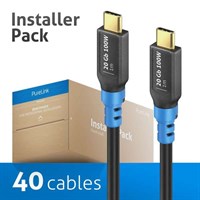 FlexInstall USB-C to USB-C Cable USB4 Gen2x2 20Gbps 100W 1.00m - Installer Pack 40pcs