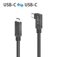 USB-C to 90° USB-C cable (left/right) with E-marker USB4 Gen2x2 20Gbps, 100W - PureInstall 3.00m
