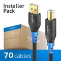 FlexInstall USB-A to USB-B Cable USB 2.0 480Mbps 0.50m - Installer Pack 70pcs>