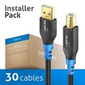 FlexInstall USB-A to USB-B Cable USB 2.0 480Mbps 2.00m - Installer Pack 30pcs>