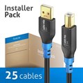 FlexInstall USB-A to USB-B Cable USB 2.0 480Mbps 3.00m - Installer Pack 25pcs>
