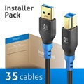 FlexInstall USB-A to USB-B Cable USB 3.0 5Gbps 1.50m - Installer Pack 35pcs>